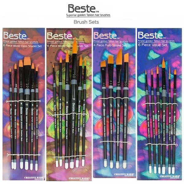Beste Superior Golden Taklon Hair Brush Sets