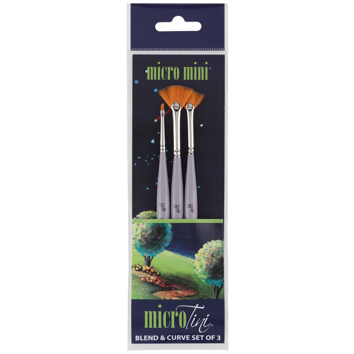 Micro Tini Detail Brush Blend & Curve Brush Set of 3