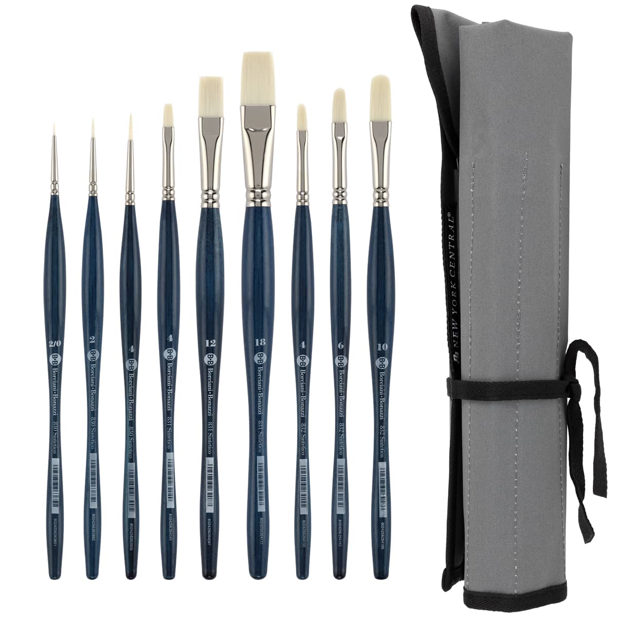 Bianco Synthetic Set of 9 + Roll Up Case