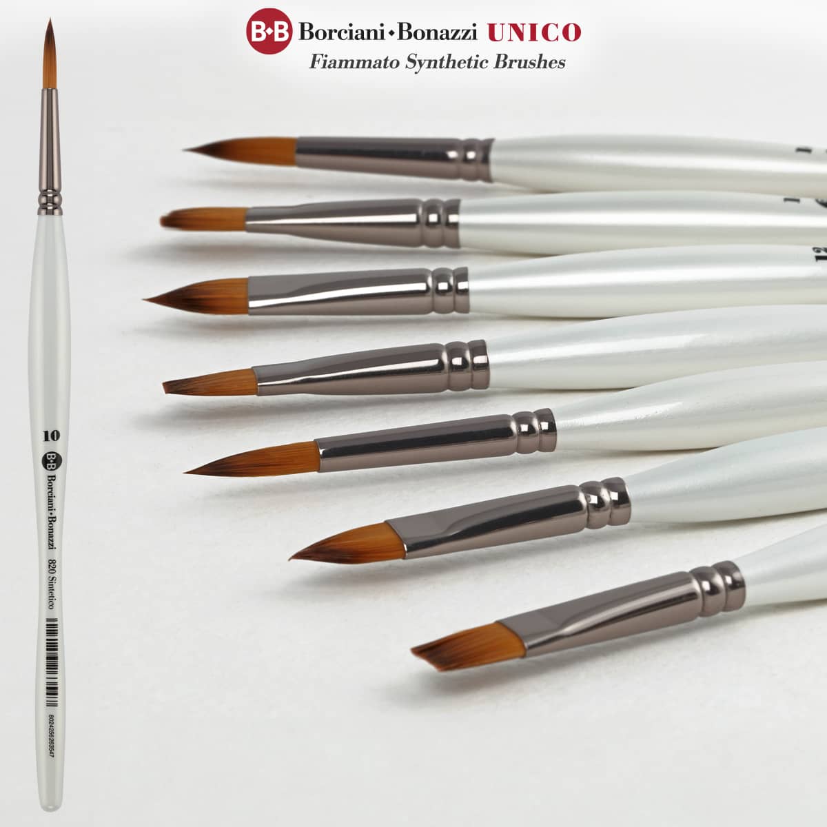 Borciani Bonazzi UNICO® Fiammato Synthetic Brushes