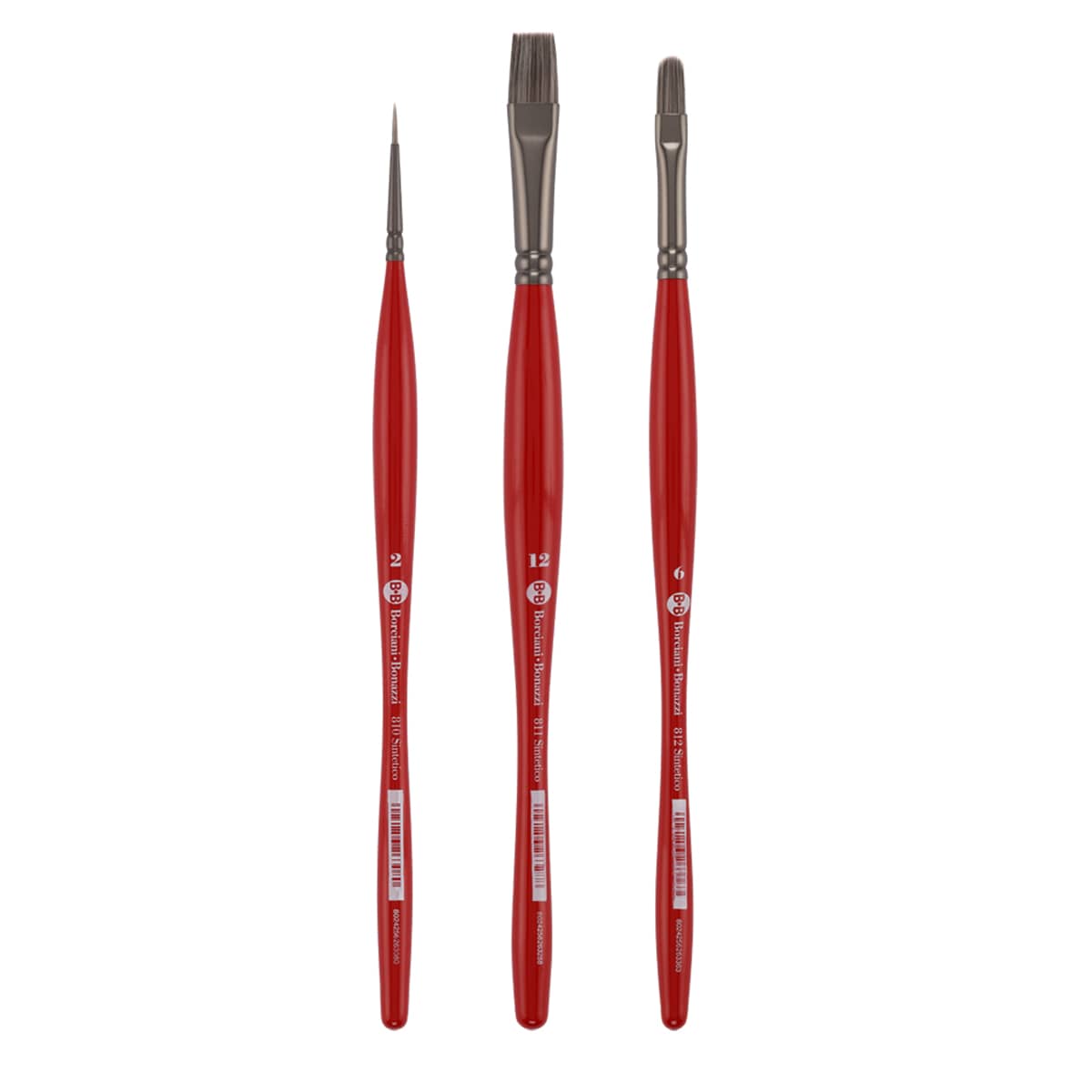 Silver Synthetic Set of 3 Brushes