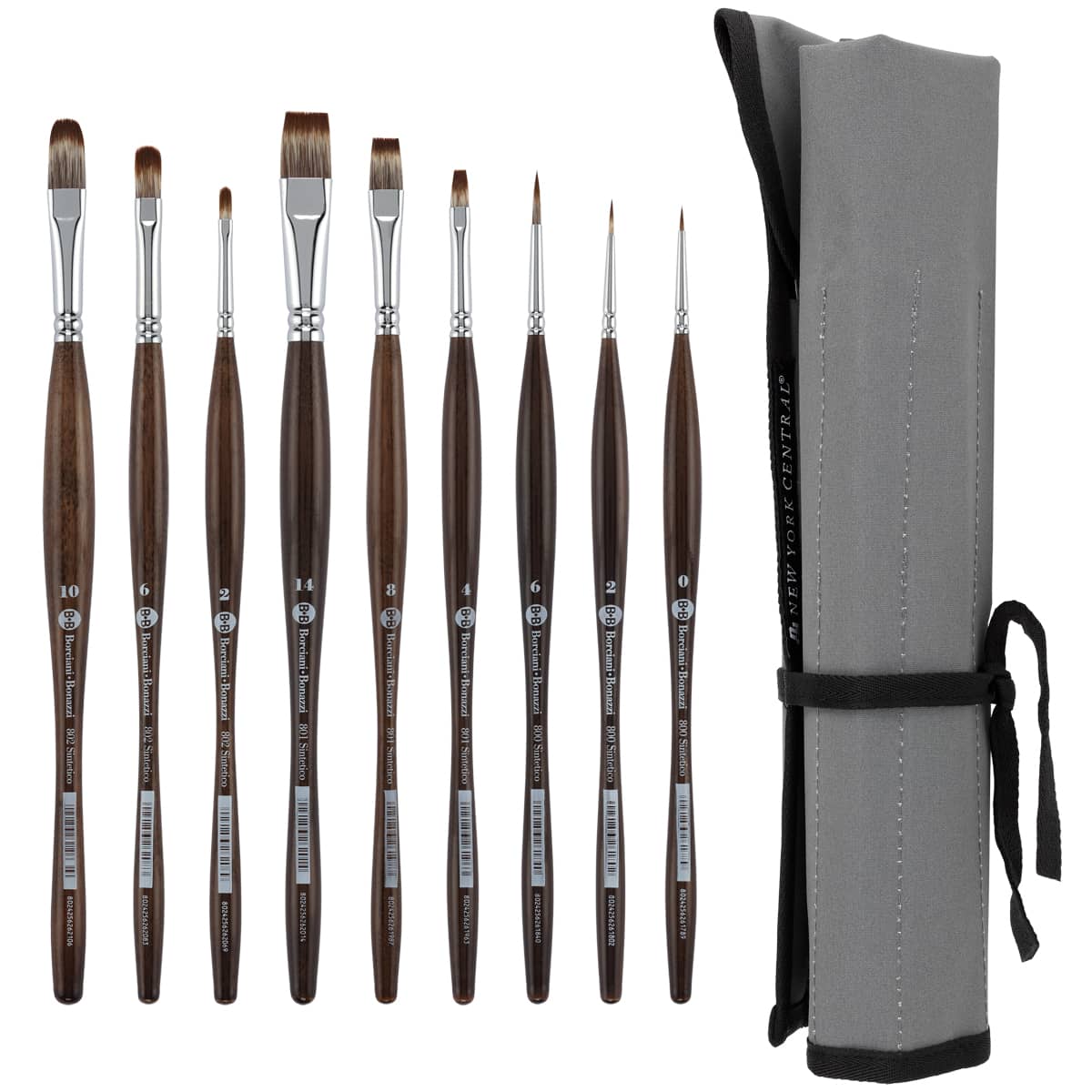 Synthetic Mongoose Set of 9 + Roll Up Case