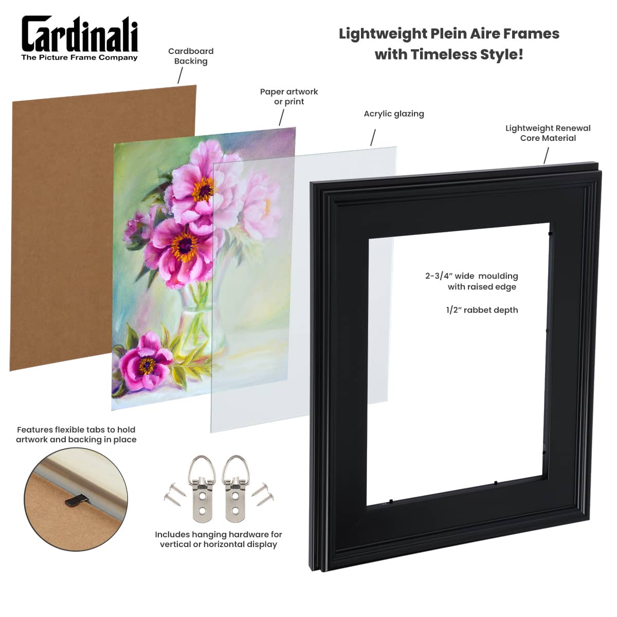 Cardinali Plein Aire Frames With Glazing and Backing