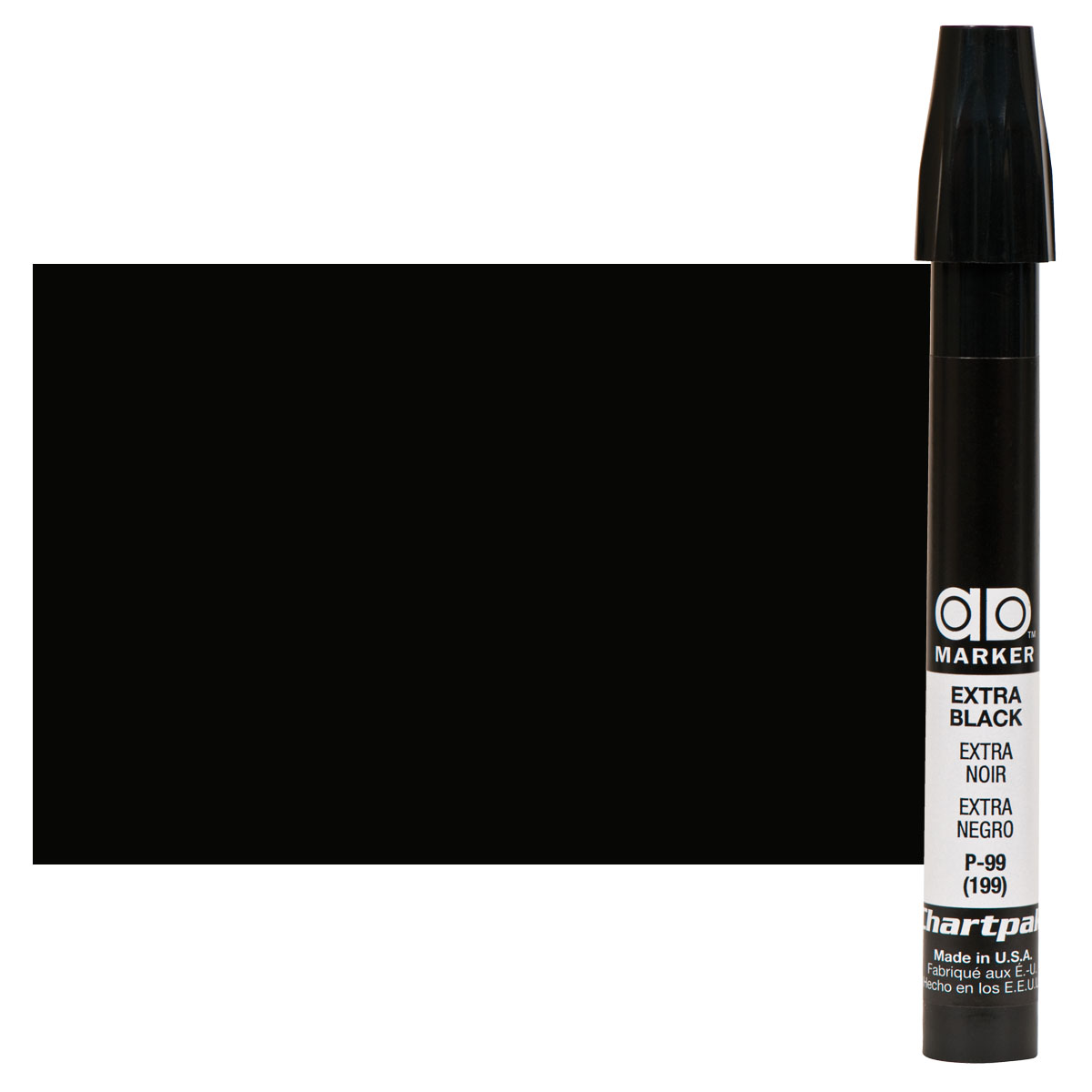 Chartpak Wood Frame Touch-Up Marker, Tri-Nib, Black, 1 Each (FTM99)