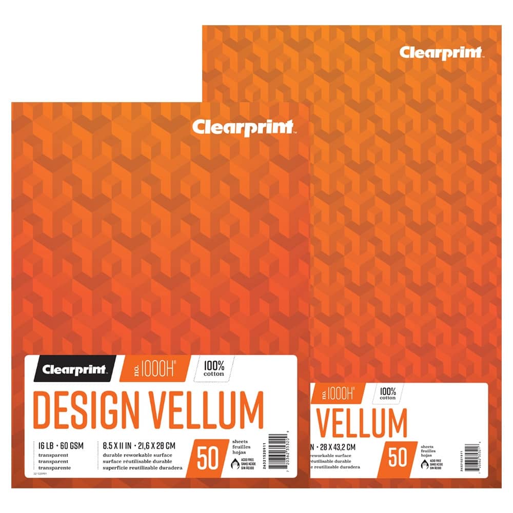 8.5x11 Pkg 500 Sheets 1000H Clearprint Vellum Paper 16lbs