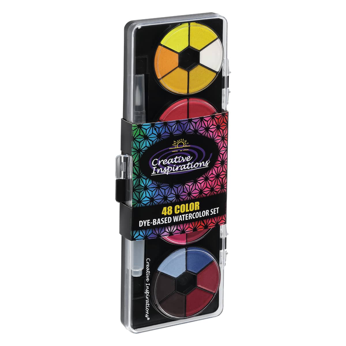 Creative Inspirations Transparent Watercolor Pan Travel Set of 48 + Waterbrush