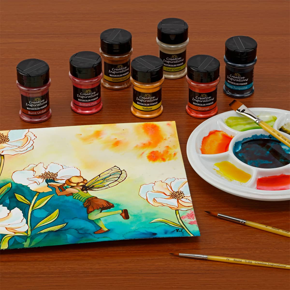 Creative Inspirations Watercolor Powder - Set of 24 Assorted Colors, 38 grams  