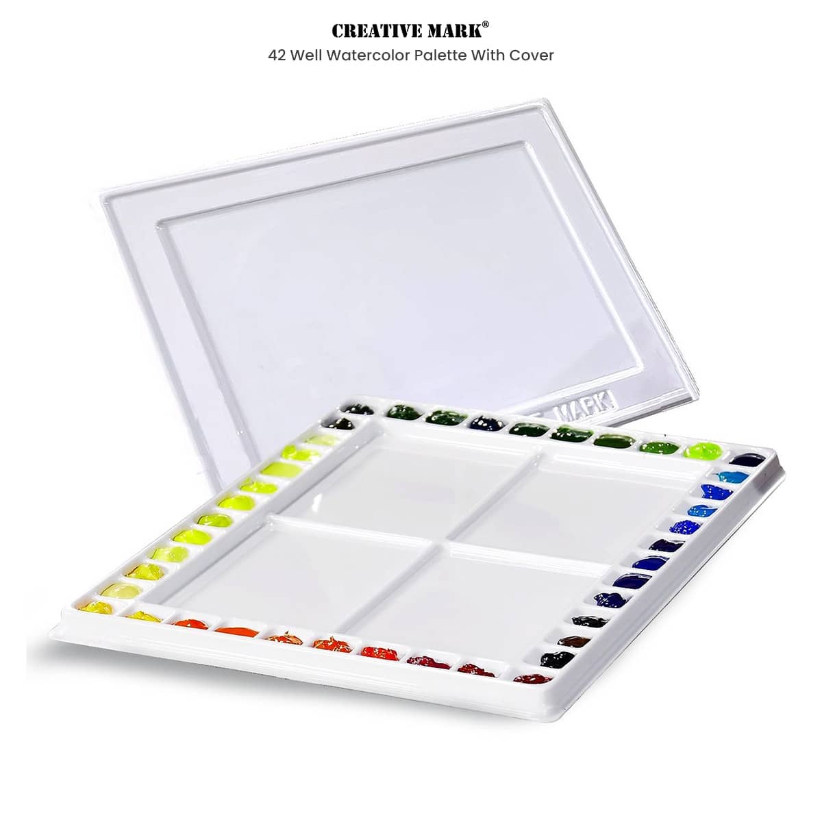Empty Watercolor Palette with Lid by Dugato, 24+13 Half Pans with Fold-Out  Palette, Large Mixing Area, Metal Tin Box for Watercolor Acrylic Oil DIY