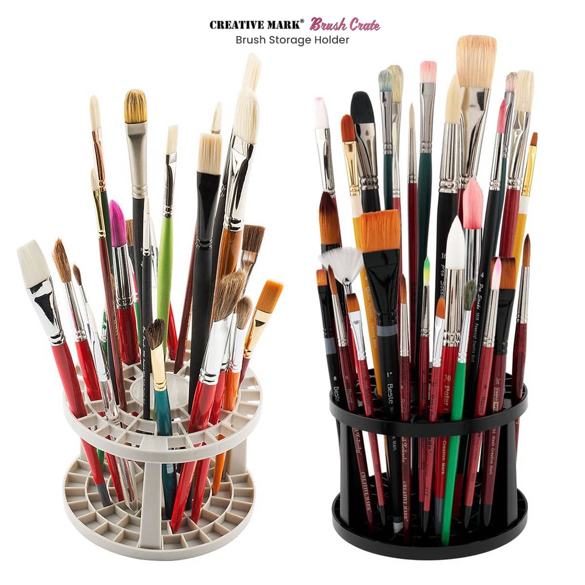 67 Holes Paintbrush Holder Stand Wooden Paint Brush Desk Organizer Wall  Mount Holding Rack For Brush Pens Colored Pencils Marker