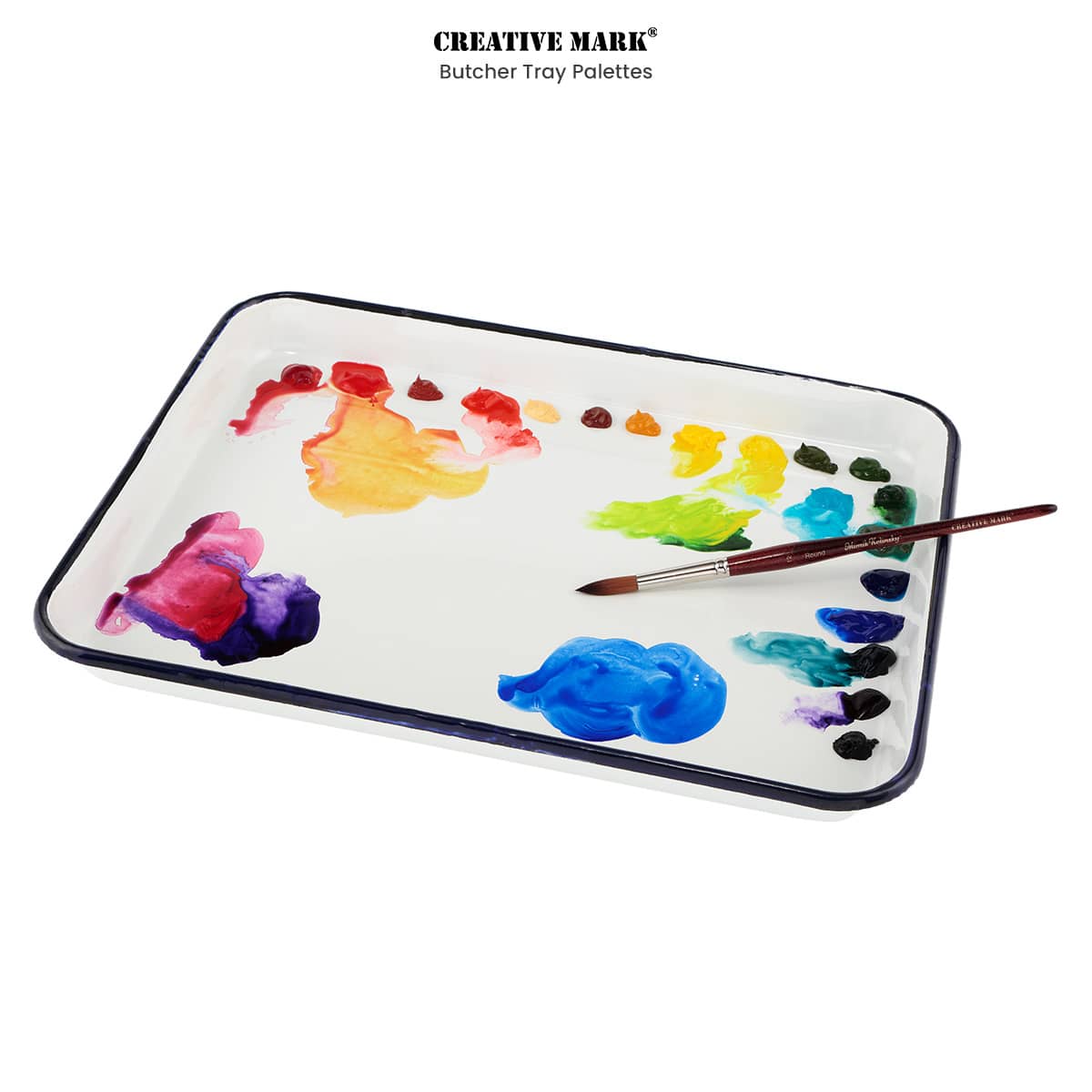 Creative Mark Glazed Stacking Style Nesting Palettes Porcelain Paint  Palette Tray for Watercolor, Gouache, Color-Mixing - Paint Tray for Kids  and