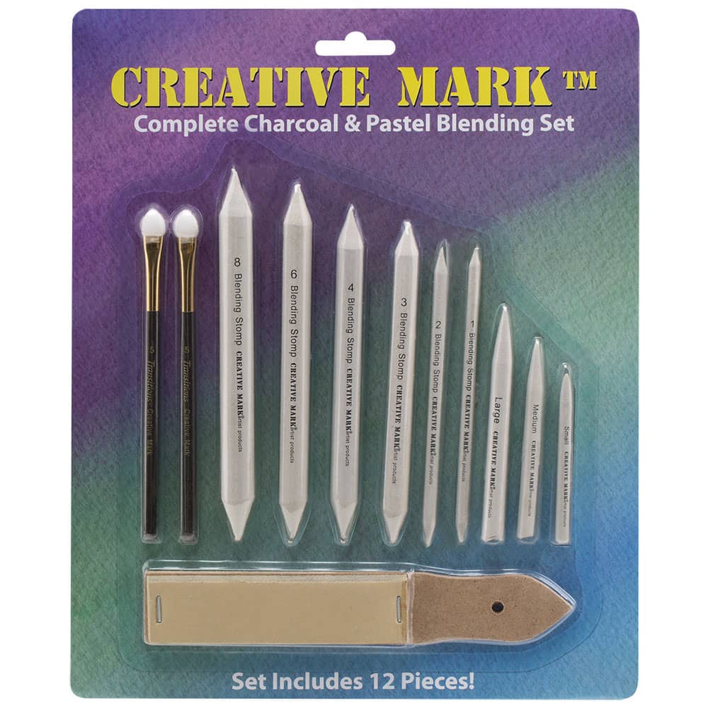 12pcs Sketching Tools Set Including Sketch Rubbers, Sharpeners And Paper  Stumps, Highlighting & Detailing Sponge Erasers, For Artists