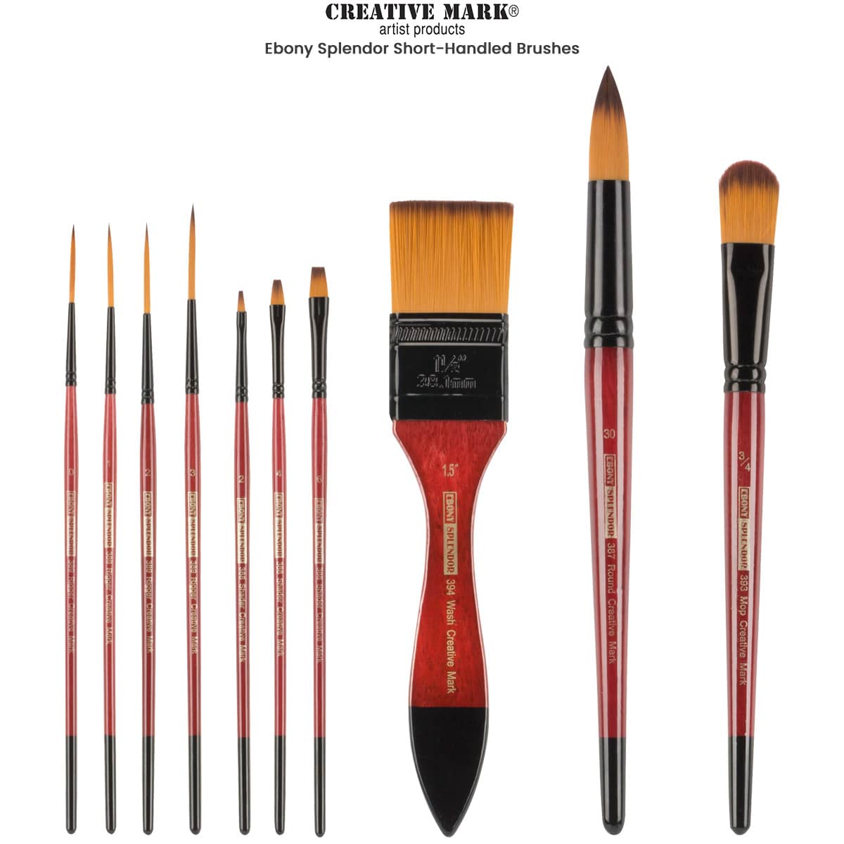 Ebony Splendor Synthetic Teijin Brush Long Handle Brush Filbert #14