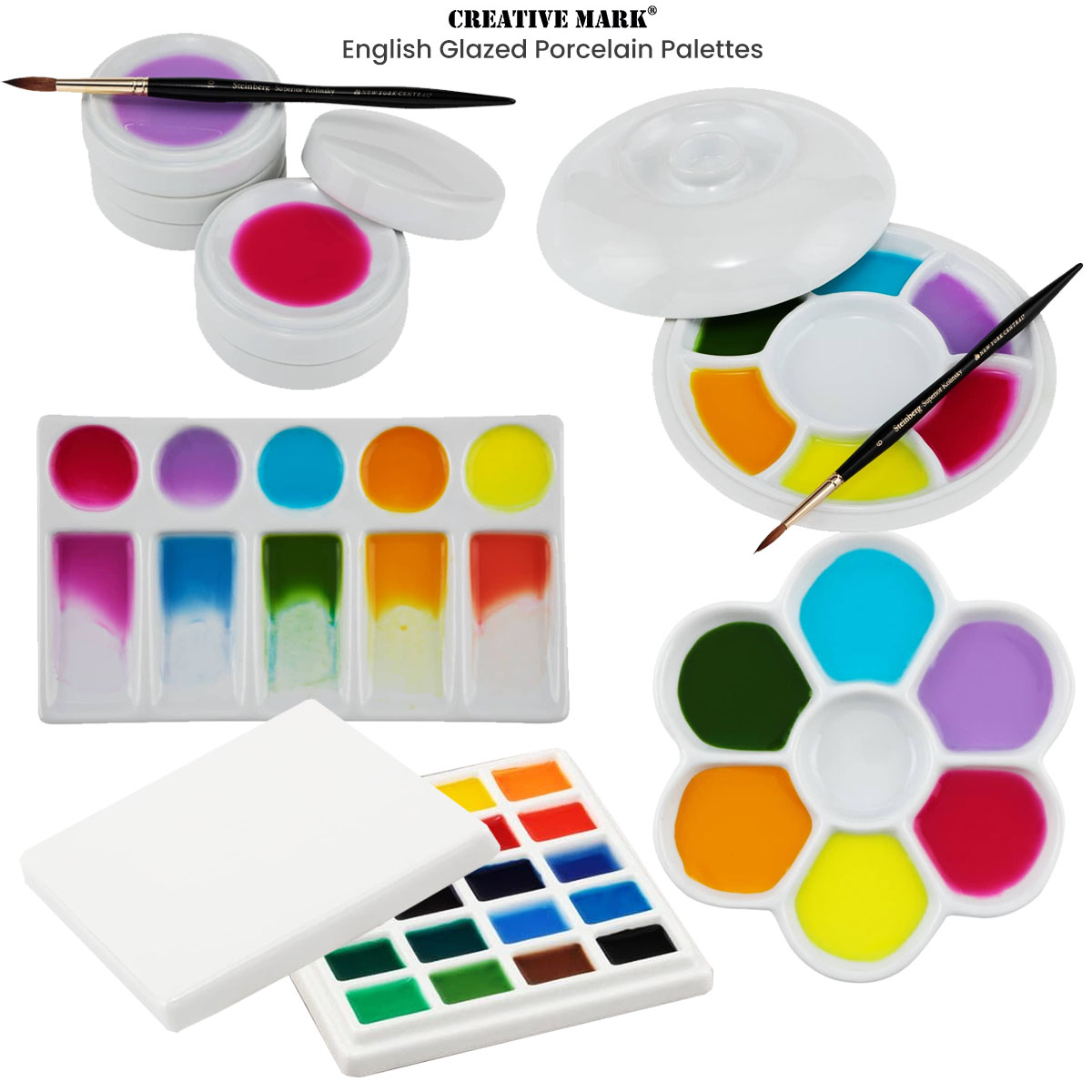 Creative Mark English Glazed Porcelain Palettes