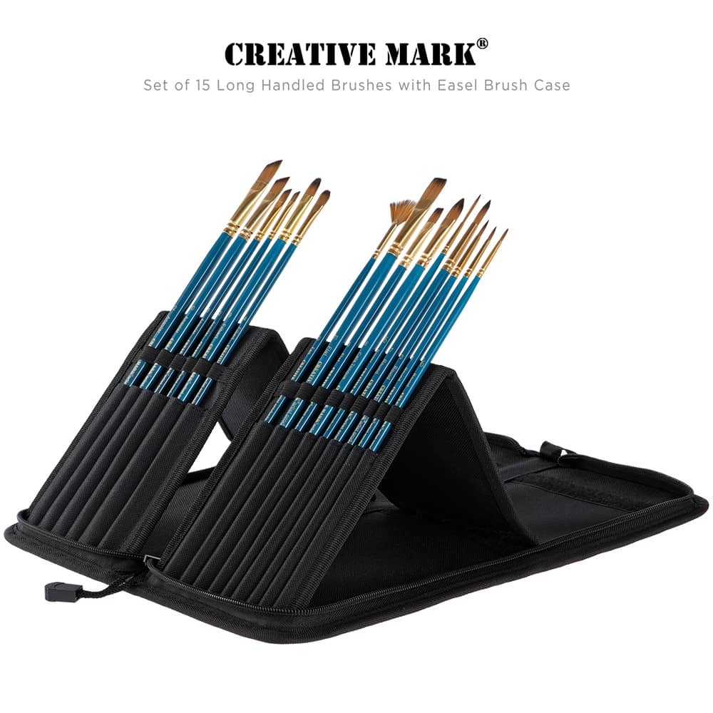 Creative Mark Long Handle Brushes with Case Set of 15