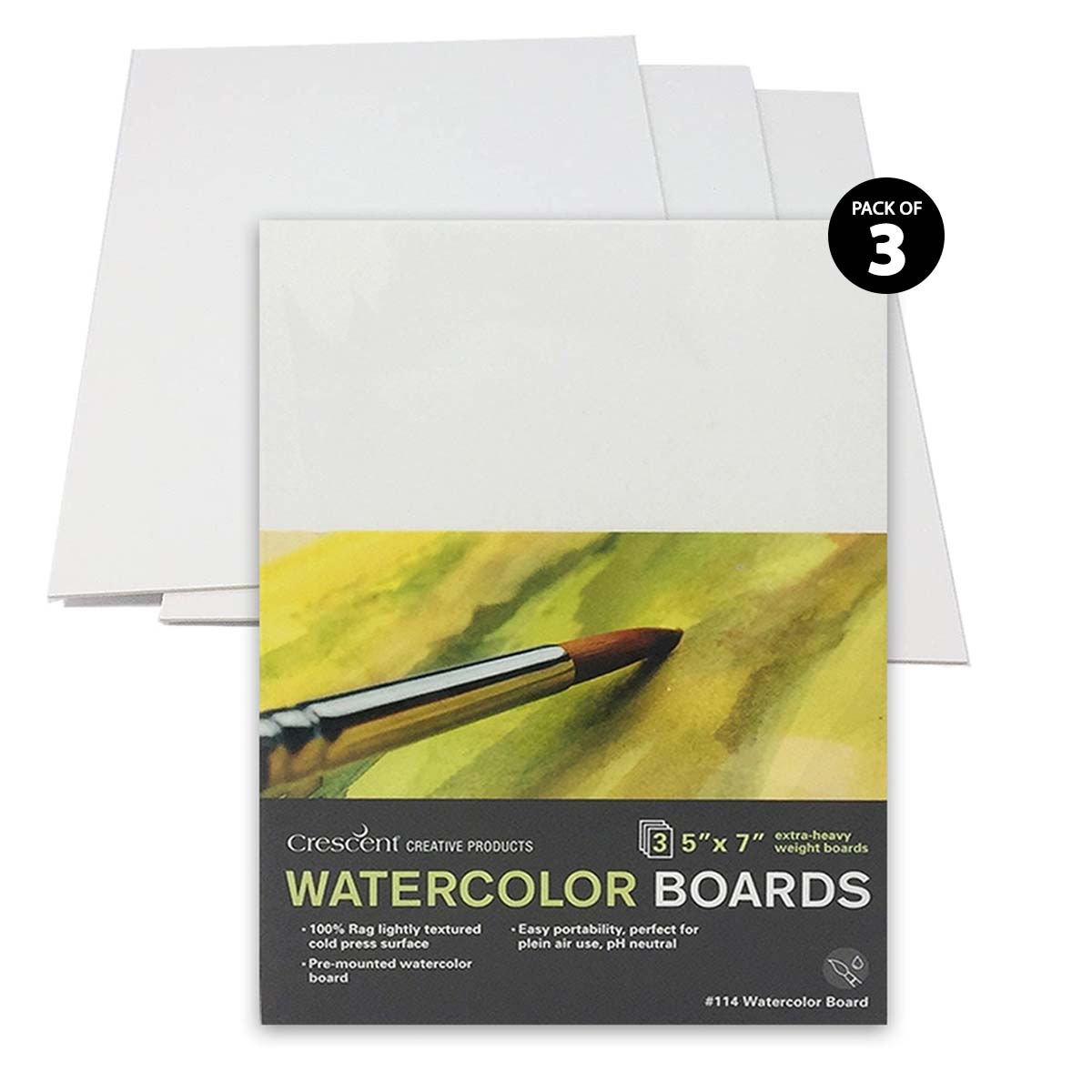 Strathmore Ready Cut Watercolor Paper 5x7 - 140lb Hot Press, 25 Sheets
