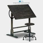 Studio Designs Vintage Drafting Table and Retro Stool