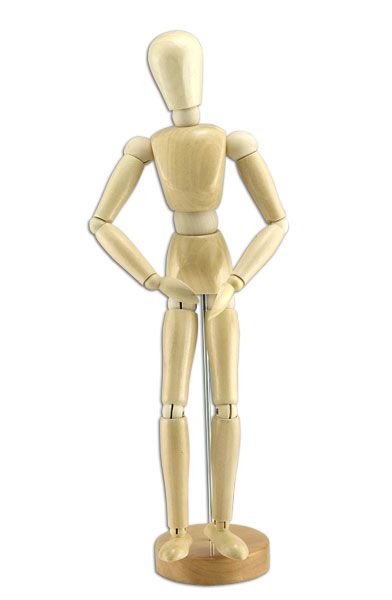 Wood Figure Manikin Varnished - Male 12"