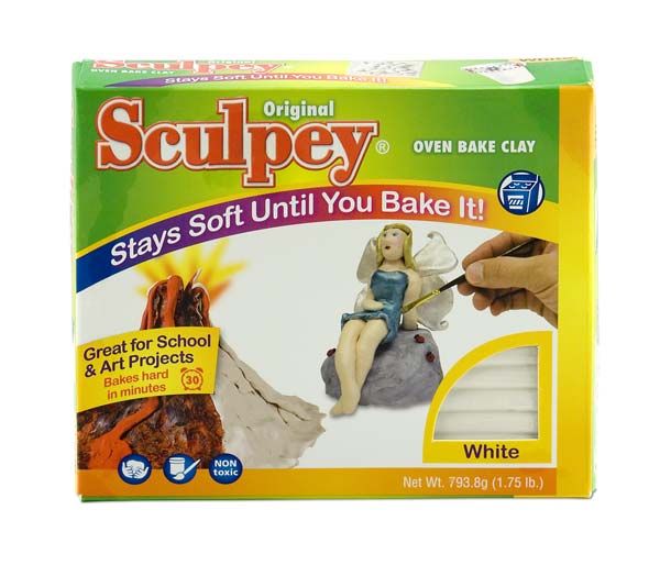 5 Pack: Original Sculpey Oven Bake Clay WHITE 1.75lb NEW