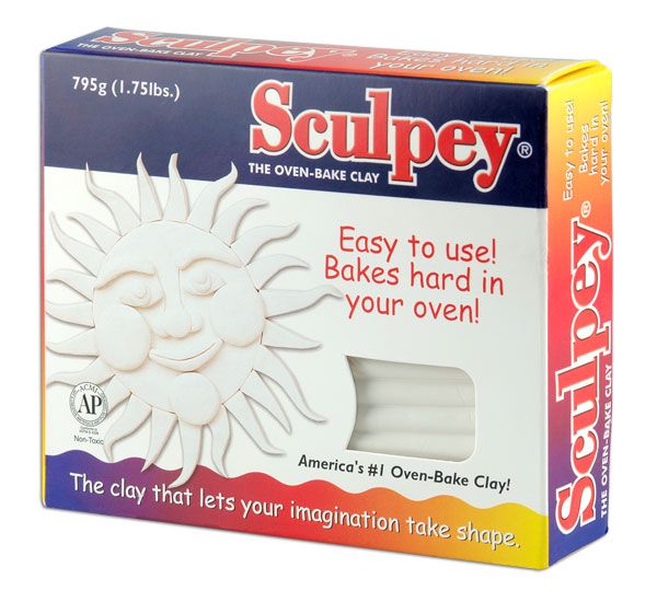 5 Pack: Original Sculpey Oven Bake Clay WHITE 1.75lb NEW