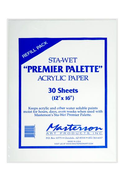 Masterson Sta-Wet Premier Palette Acrylic Paper 12x16in Refills