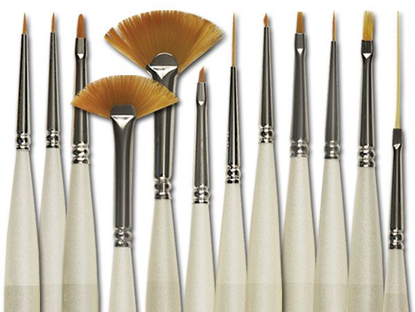 Silver Brush Ultra Mini&reg; Golden Taklon Brush (Set of 12)