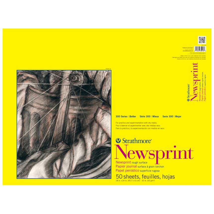 Strathmore Rough Newsprint Paper Pad 9x12 50 Sheets