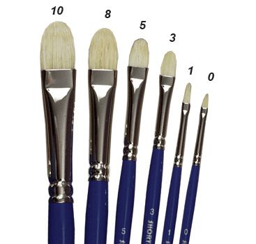 Creative Mark Shortie Bristle Filbert Brush (Set of 6)