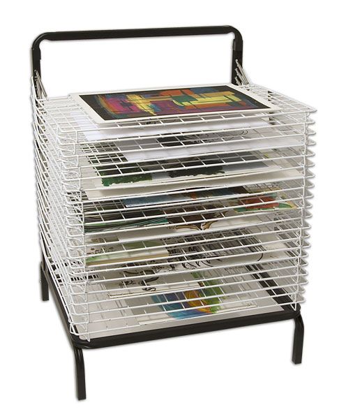 DIY art print drying rack for less than $15! #printmaking #dryingrack
