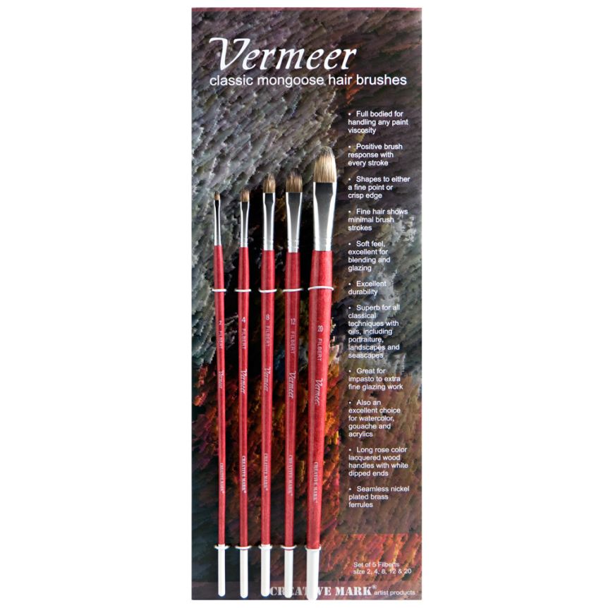 Vermeer Classic Mongoose Brush Filbert Set of 5
