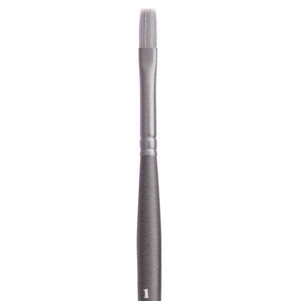 Jack Richeson Grey Matters Series 9812 Long Handle Sz 1 Flat Synthetic Oil Brush