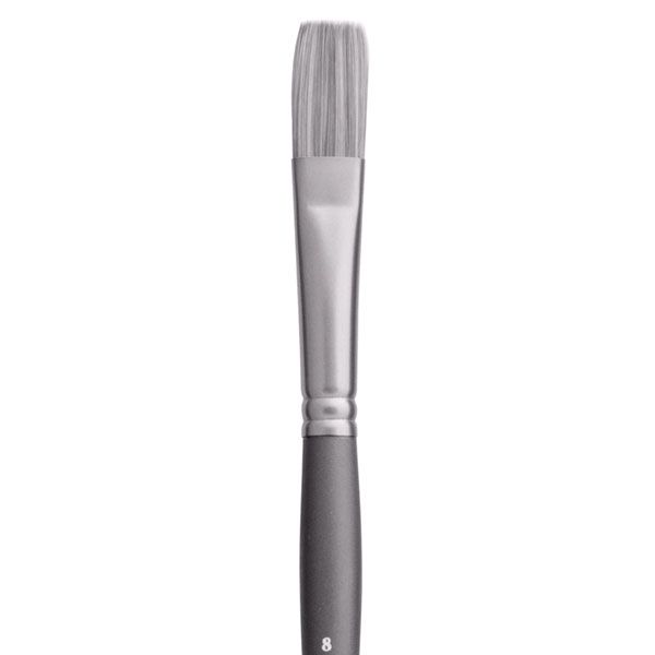 Jack Richeson Grey Matters Series 9812 Long Handle Sz 8 Flat Synthetic Oil Brush