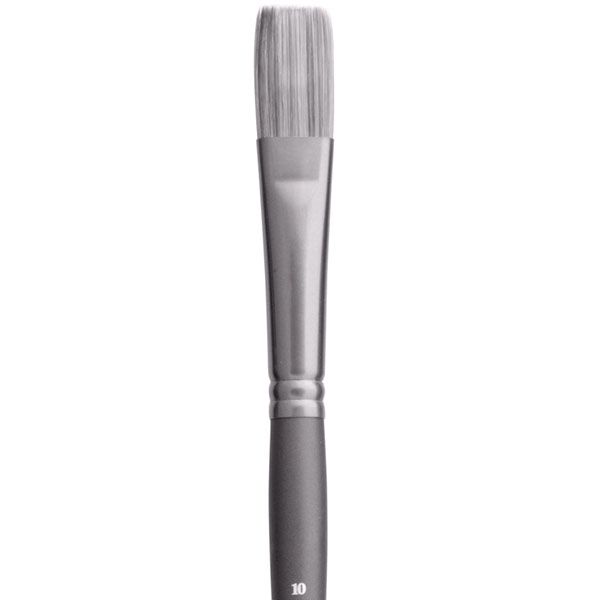 Jack Richeson Grey Matters Series 9812 Long Handle Sz 10 Flat Synthetic Oil Brush