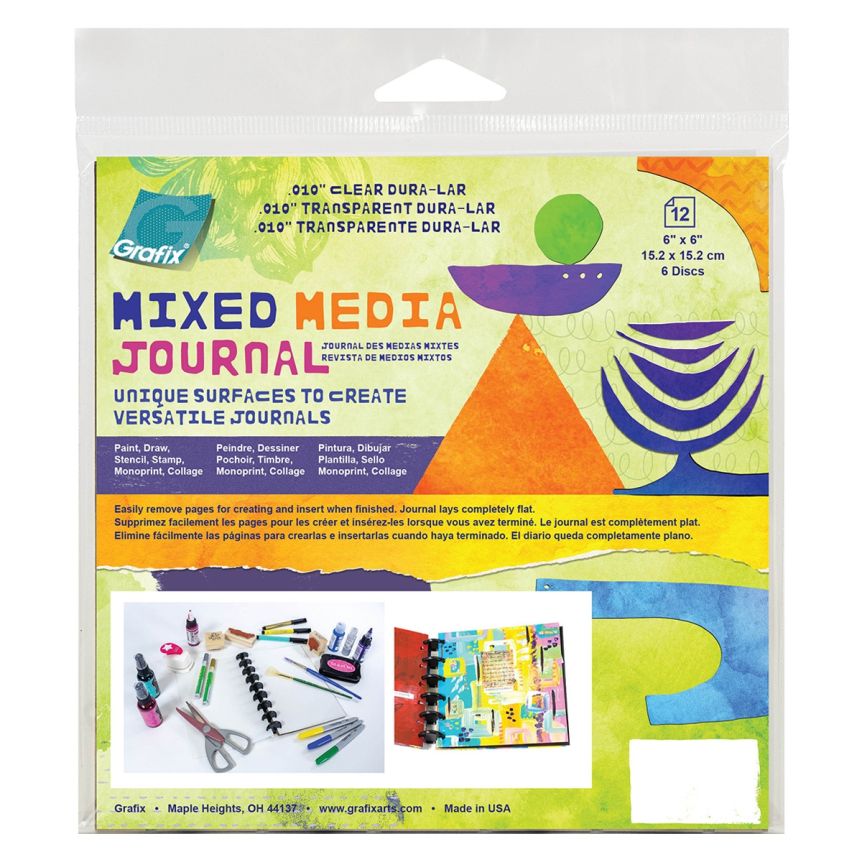 Grafix Mixed Media .010 Clear Dura-Lar 6x6 Disc-Bound Journal