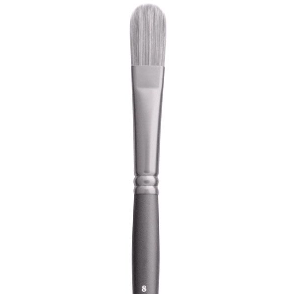 Jack Richeson Grey Matters Series 9813 Long Handle Sz 8 Filbert Synthetic Oil Brush