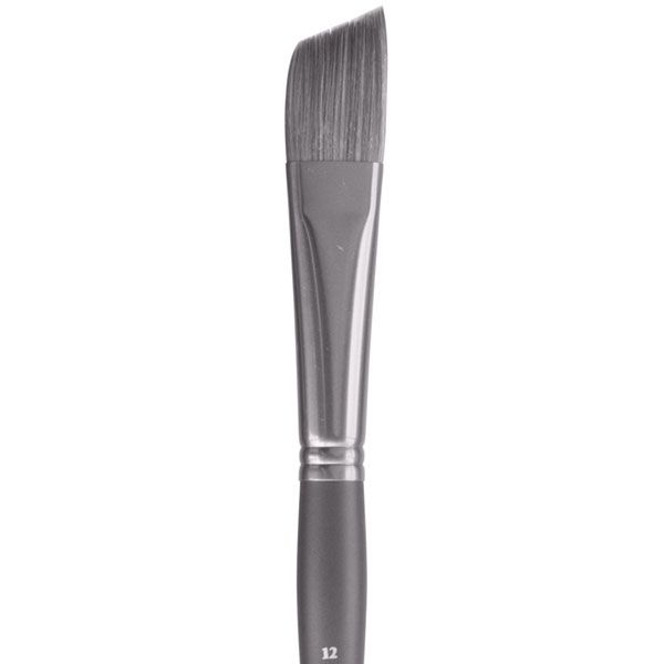 Jack Richeson Grey Matters Series 9816 Long Handle Sz 12 Angle Synthetic Oil Brush
