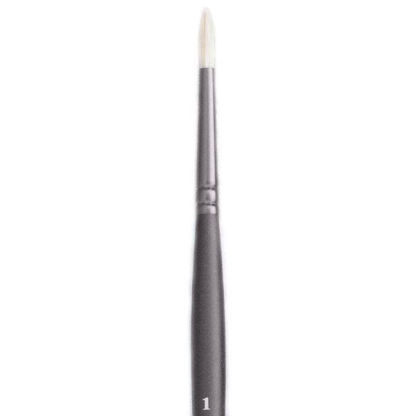 Jack Richeson Grey Matters Series 9841 Long Handle Sz 1 Round Bristle Oil Brush