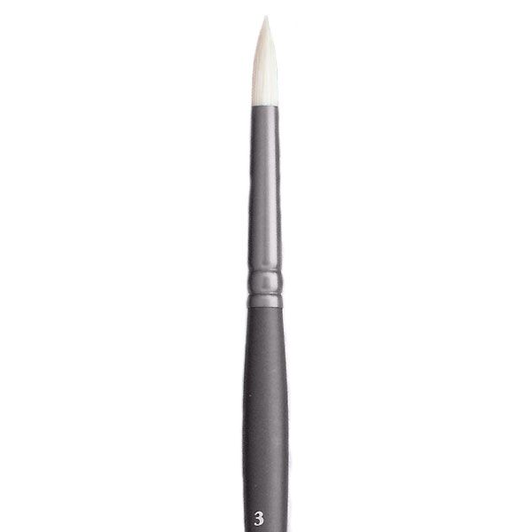 Jack Richeson Grey Matters Series 9841 Long Handle Sz 3 Round Bristle Oil Brush