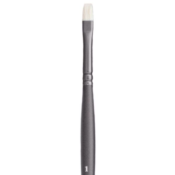 Jack Richeson Grey Matters Series 9843 Long Handle Sz 1 Bright Bristle Oil Brush