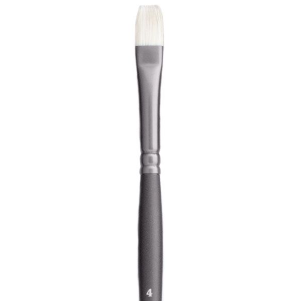 Jack Richeson Grey Matters Series 9843 Long Handle Sz 4 Bright Bristle Oil Brush