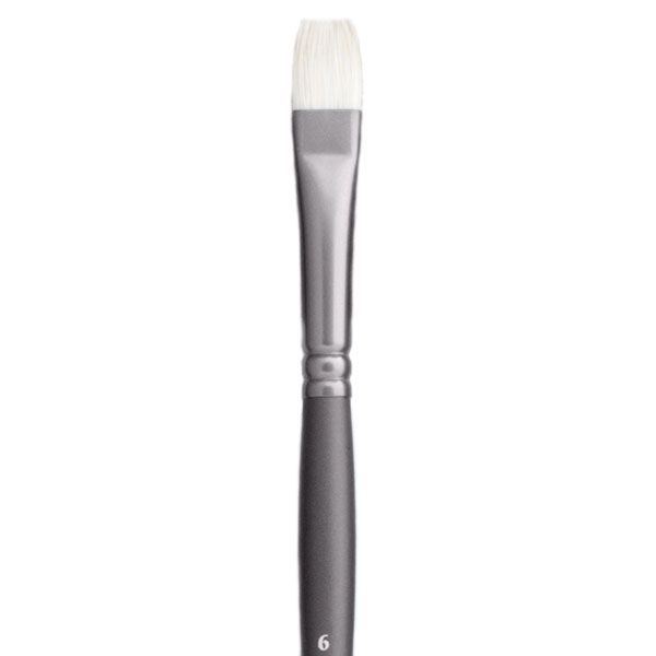 Jack Richeson Grey Matters Series 9843 Long Handle Sz 6 Bright Bristle Oil Brush