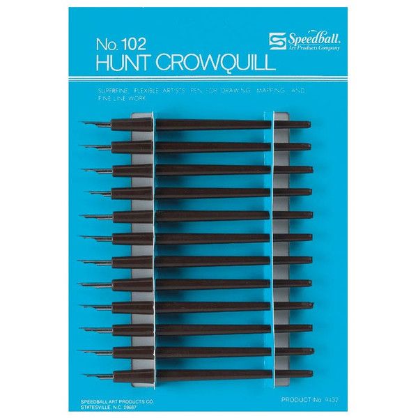 Speedball Calligraphy Crow Quill Nibs and Holders (Set of 12)