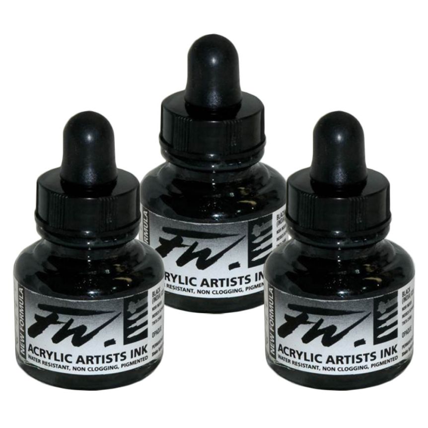 B2GO FW 1OZ BLK INDIA ACR INK <font color="#ff00000;">Limited time! Get 3, for Price of 2!</font> THREE 1 oz Bottles - Black (India)