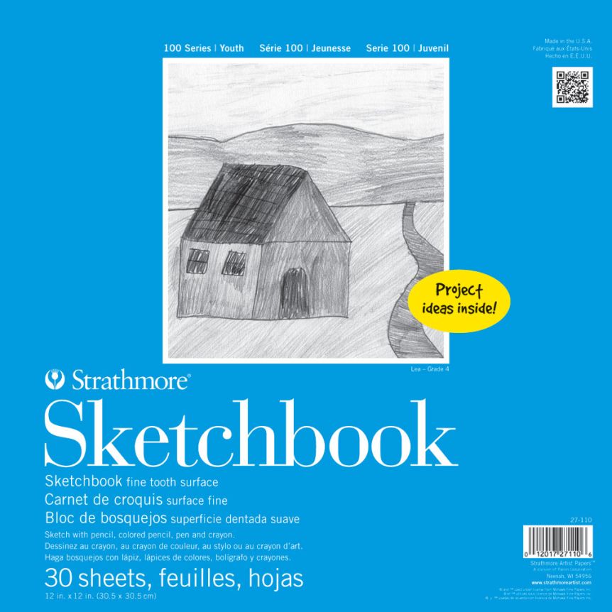 Strathmore 100 Series Kids' Art Paper Sketchbook (30 Sheets) 12x12"