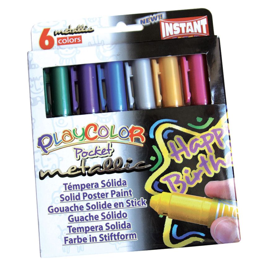 PlayColor Solid Poster Paint Crayons Set of 2 Pocket - Metallic Colors