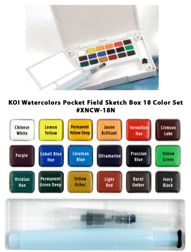 Koi Pocket Watercolor Pan Set of 18