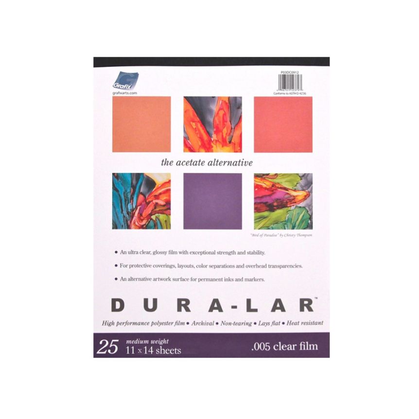 DuraLar Clear .005" Film 25 Sheet Pad 11 x 14"
