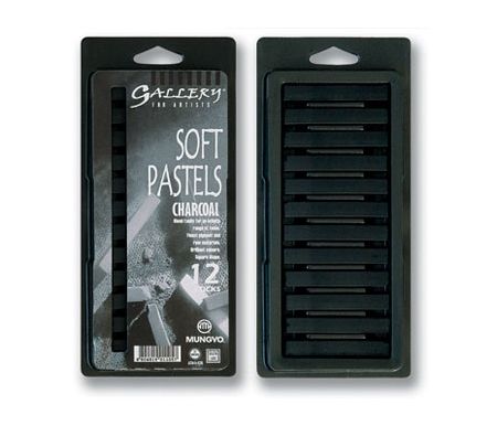 Mungyo Gallery Standard Soft Pastels Set of 12 - Charcoal Black