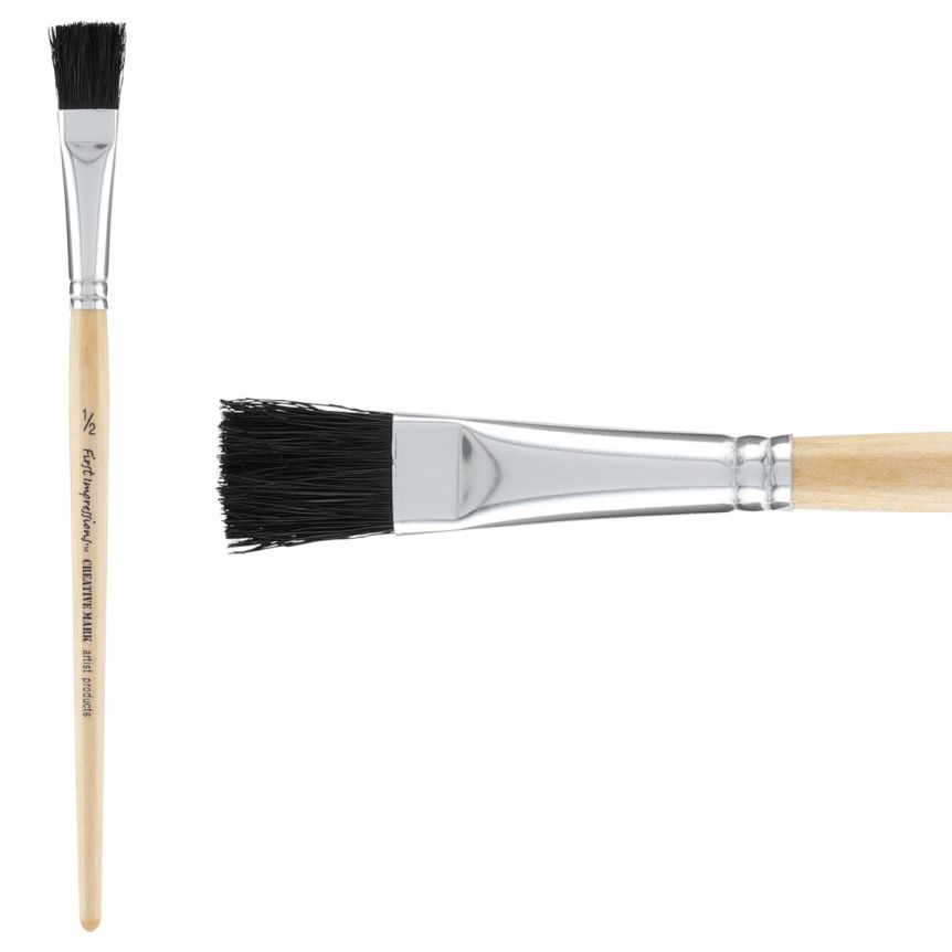 First Impressions Black Bristle Brush Short Handle 1/2" Flat
