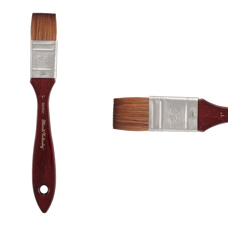 Mimik Kolinsky Synthetic Sable Short Handle Brush, Mottler Size 1"