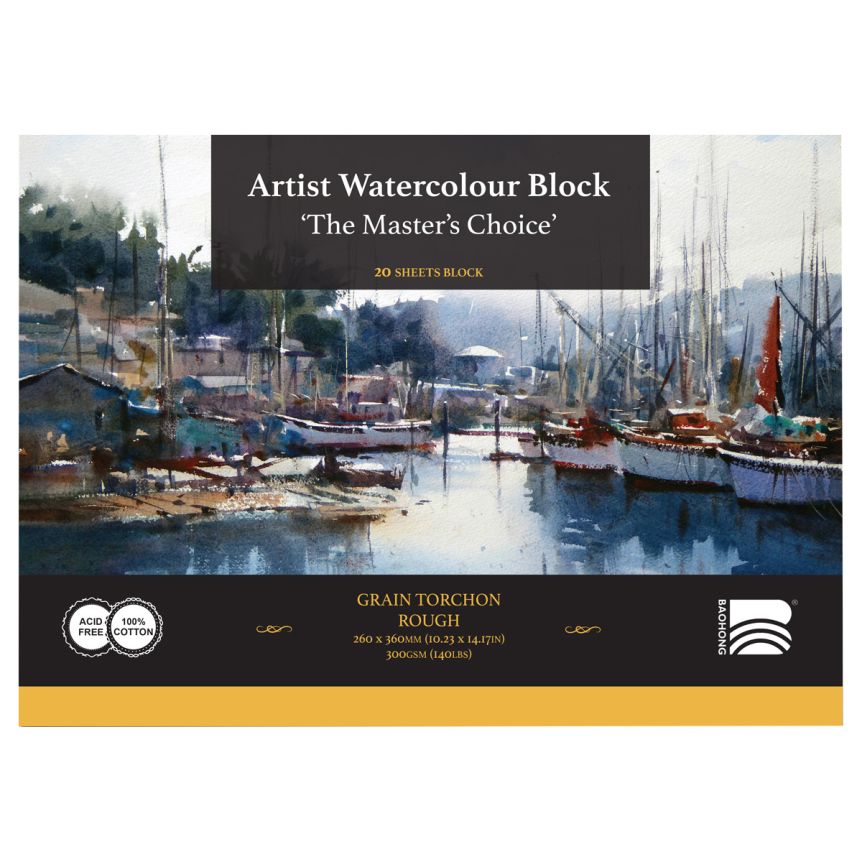 Masters Choice Watercolor Block 140 lb Rough 10.24x14.17 in 20-Sheet